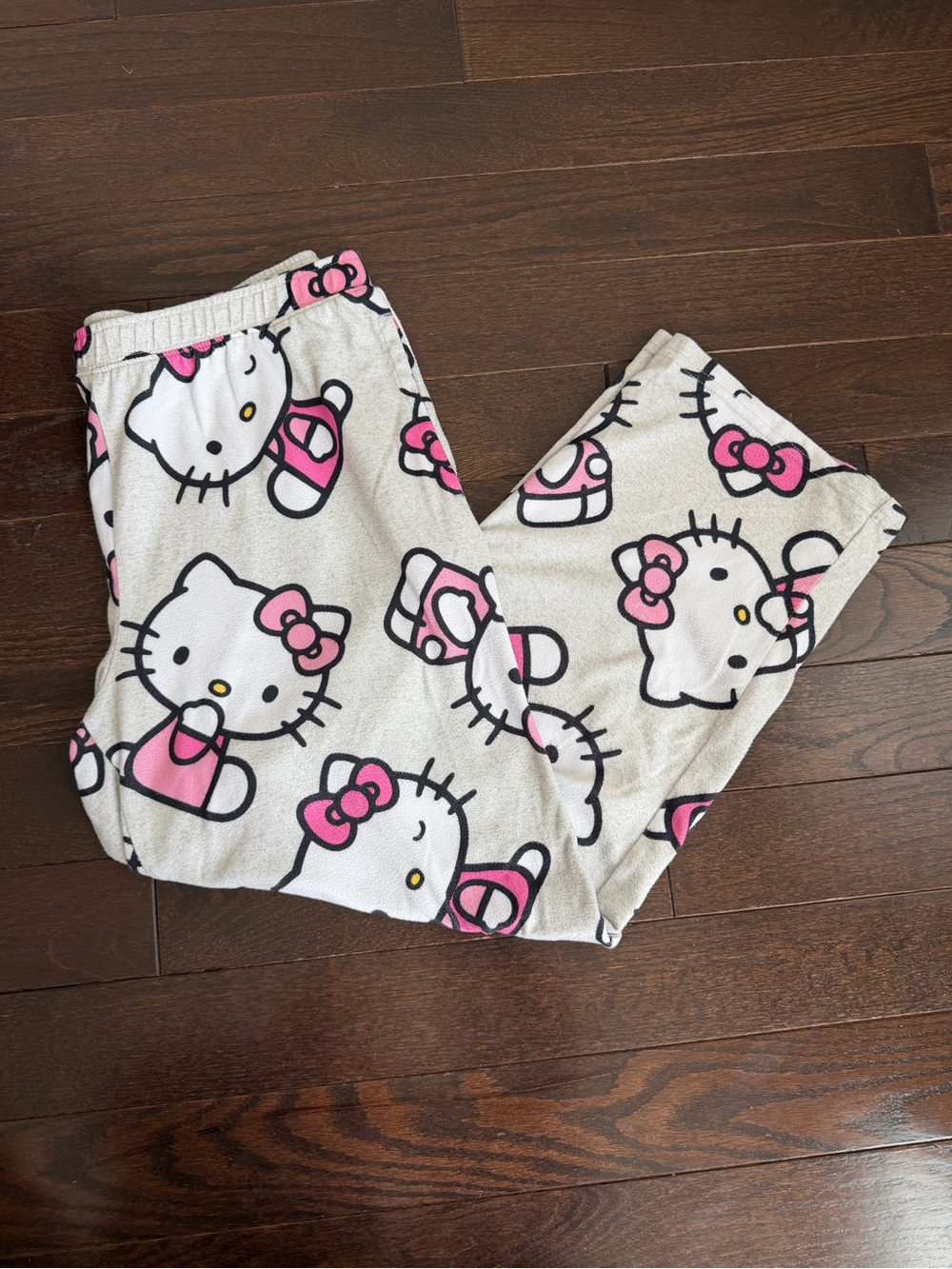 Hello Kitty White and Pink Kids Pajama Bottoms